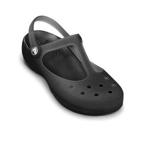 Crocs Women's Olive Green Black Carlie Casual Mary Jane Sandal Size 6